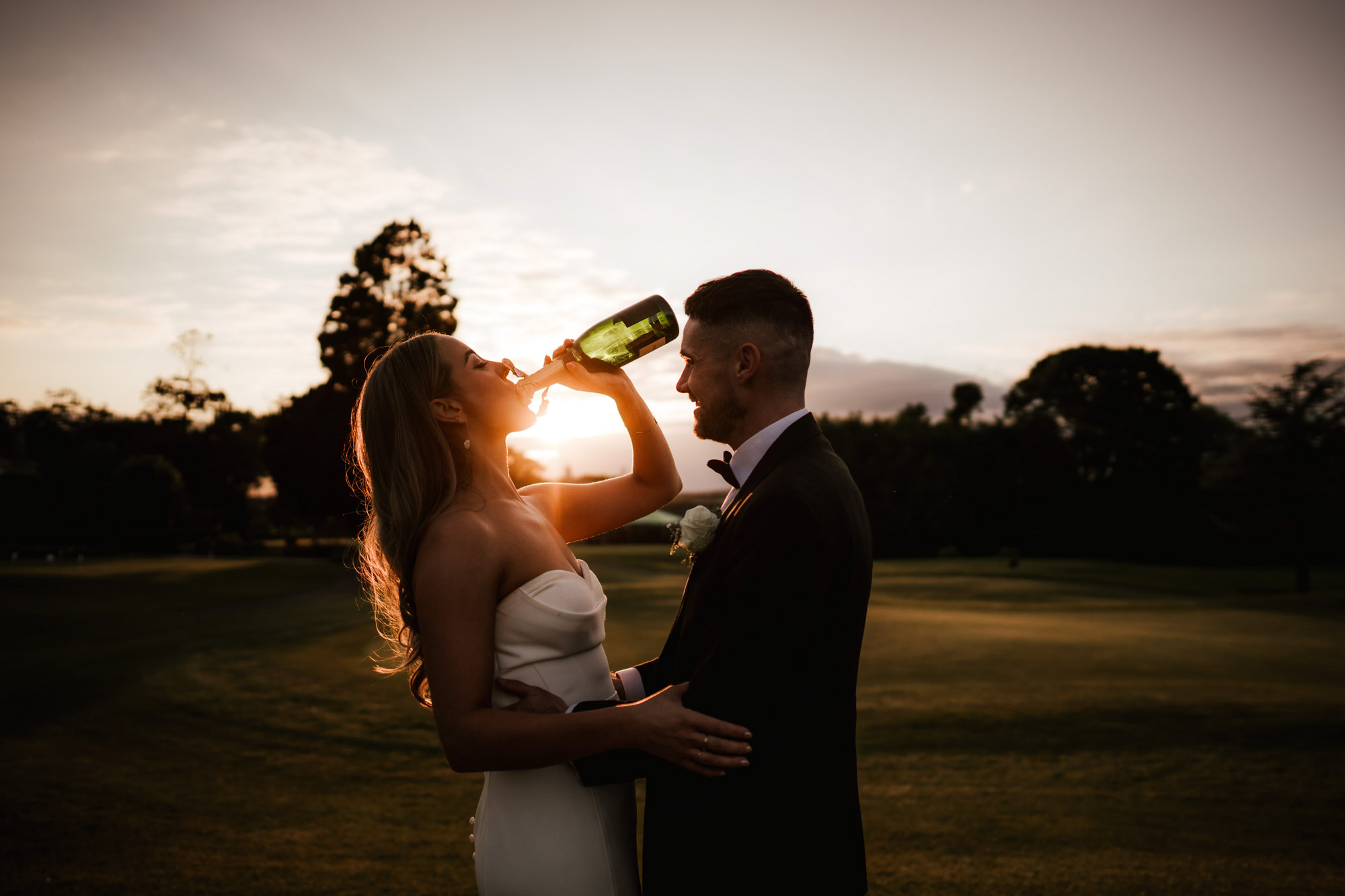 wedding photography sunset at Faithlegg house hotel